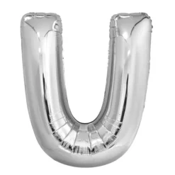 Ballon géant en aluminium en forme de lettre - Argent - Lettre au choix