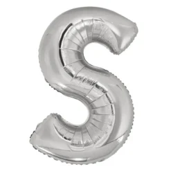 Ballon géant en aluminium en forme de lettre - Argent - Lettre au choix