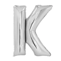 Ballon géant en aluminium en forme de lettre - Argent - Lettre au choix
