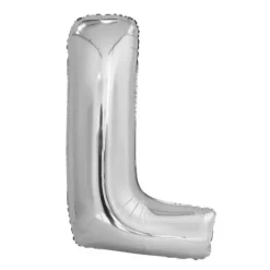 Ballon géant en aluminium en forme de lettre - Argent - Lettre au choix