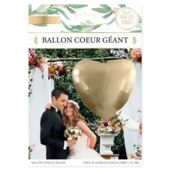 Ballon géant en forme de cœur - 100 cm - Vive les mariés