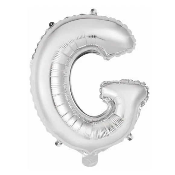 Ballon Métallique à Air - Argent - 40 à 45 cm - Lettre au Choix