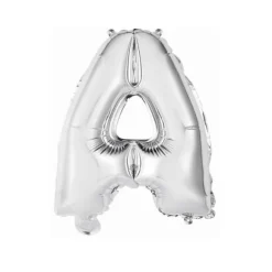 Ballon Métallique à Air - Argent - 40 à 45 cm - Lettre au Choix