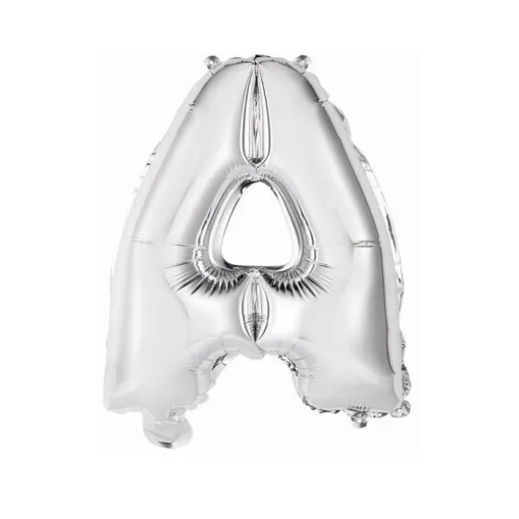 Ballon Métallique à Air - Argent - 40 à 45 cm - Lettre au Choix