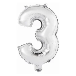 Ballon Métallique à Air - Argent - 40 à 45 cm - Chiffre au Choix