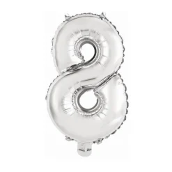 Ballon Métallique à Air - Argent - 40 à 45 cm - Chiffre au Choix