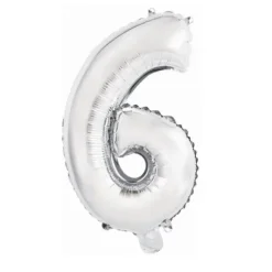 Ballon Métallique à Air - Argent - 40 à 45 cm - Chiffre au Choix