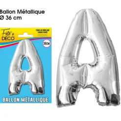 Ballon métallique argenté - Lettre "A"