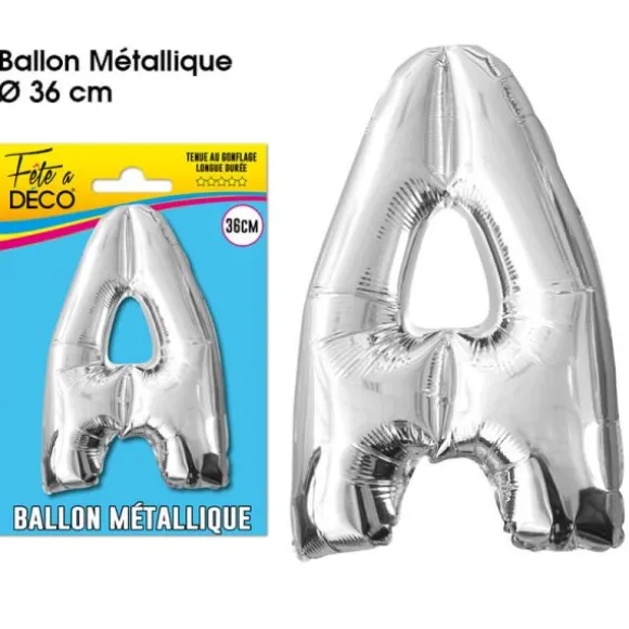 Ballon métallique argenté - Lettre "A"