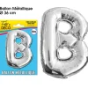 Ballon métallique argenté - Lettre "B"