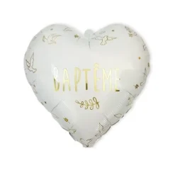 Ballon Métallique - Cœur "Baptême"