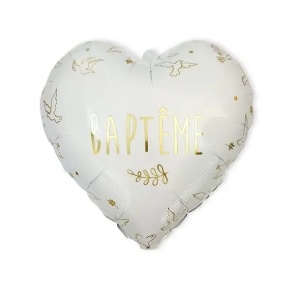 Ballon Métallique - Cœur "Baptême"