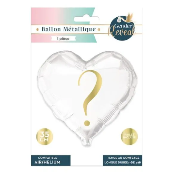 Ballon Métallique en forme de cœur - Fille ou Garçon ? - Collection Gender Reveal