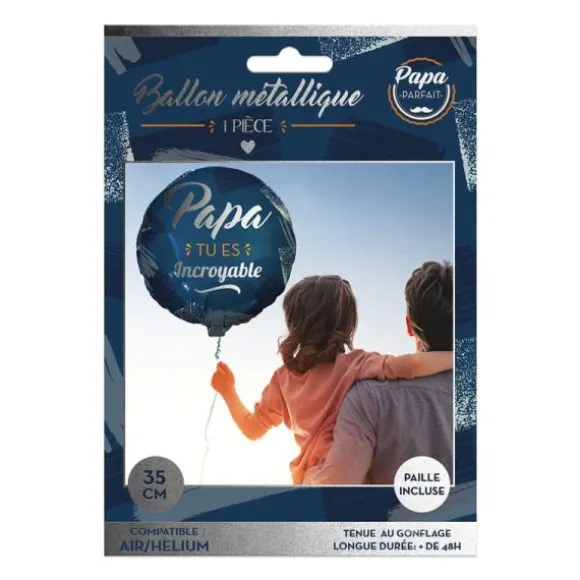 Ballon métallique rond - Papa - Collection Papa Parfait