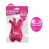 6 Ballons de Baudruche Métallisés "Joyeux Anniversaire" - Fuchsia
