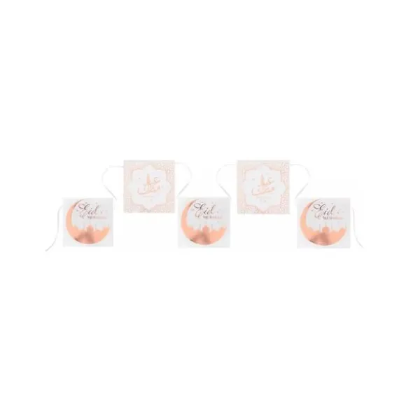 Banderole de 5 mètres Eid Mubarak - Rose Gold