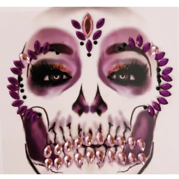Bijoux Adhésifs Visage - Tête de mort