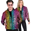 Bombers à sequins à motifs léopard arc-en-ciel pour adulte - Taille au choix