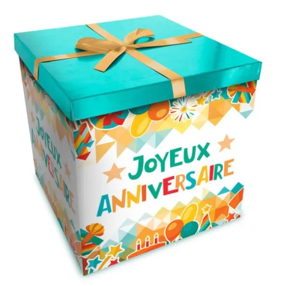 Boîte Cadeau Joyeux Anniversaire festif - Petit Modèle
