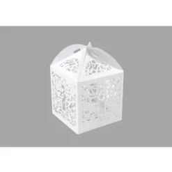 10 boîtes blanches en carton - Branches dorées
