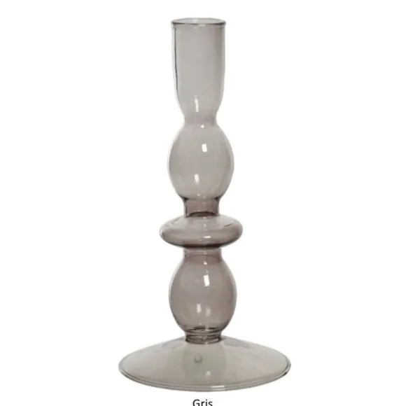 Bougeoir en forme de dôme en verre - 5 cm - Couleur au choix