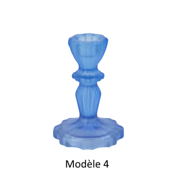 Bougeoir en verre - Salvia - 7,8 x 11 cm - Couleur au choix