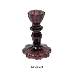 Bougeoir en verre - Salvia - 7,8 x 11 cm - Couleur au choix