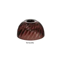 Bougeoir en verre Terracotta - 14 cm