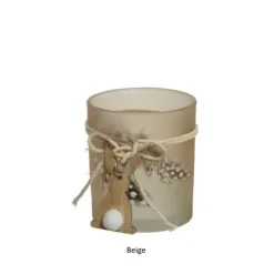 Bougeoir en verre Terracotta - 14 cm