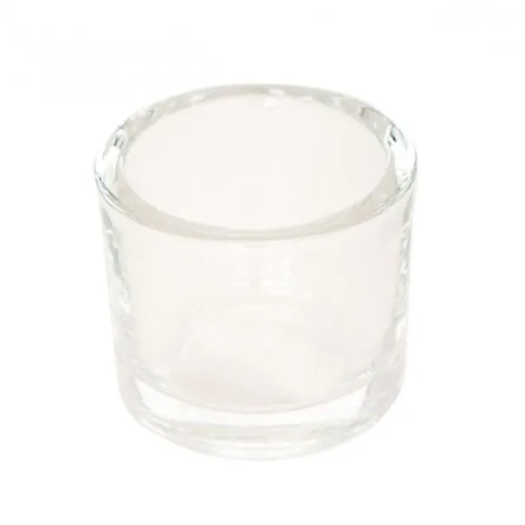 Bougeoir rond en verre - 6,5 cm