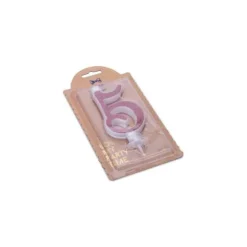 Bougie Calligraphie Paillettes Rose Gold - 10,5 cm - Chiffre au Choix
