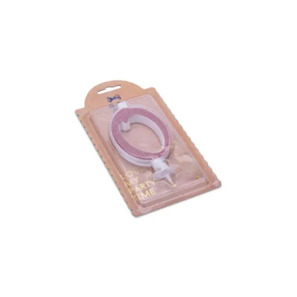 Bougie Calligraphie Paillettes Rose Gold - 10,5 cm - Chiffre au Choix