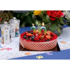 Bougie en forme de chiffre pour anniversaire - 9 cm - Collection Anni' Festy - Âge au choix