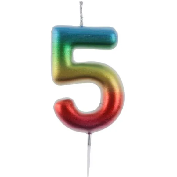 Bougie en forme de chiffre pour anniversaire - 9 cm - Collection Anni' Festy - Âge au choix