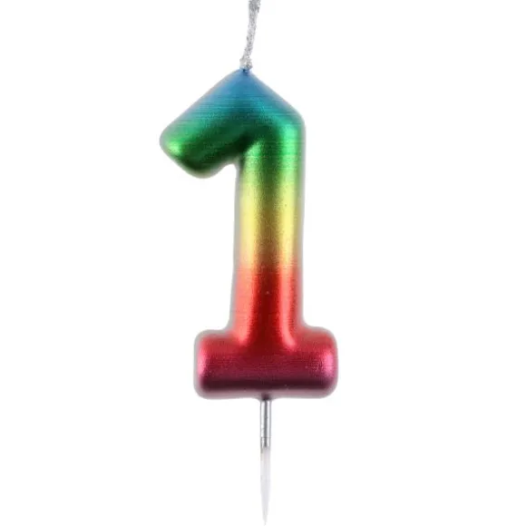 Bougie en forme de chiffre pour anniversaire - 9 cm - Collection Anni' Festy - Âge au choix