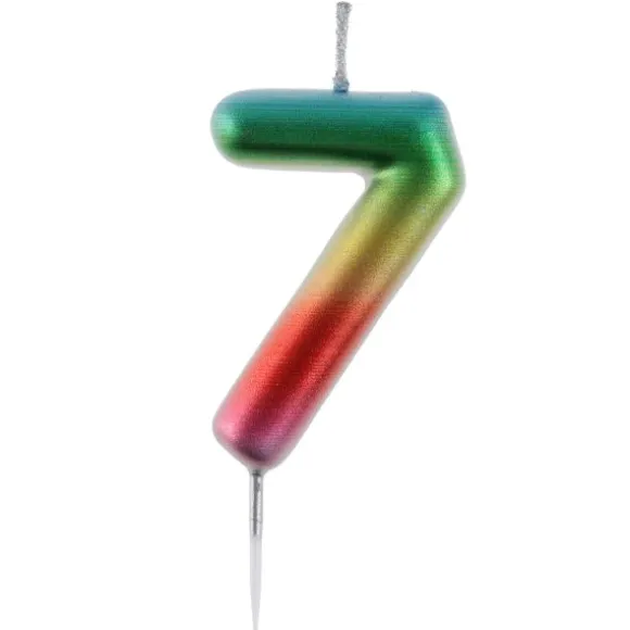 Bougie en forme de chiffre pour anniversaire - 9 cm - Collection Anni' Festy - Âge au choix