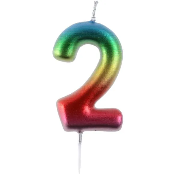 Bougie en forme de chiffre pour anniversaire - 9 cm - Collection Anni' Festy - Âge au choix