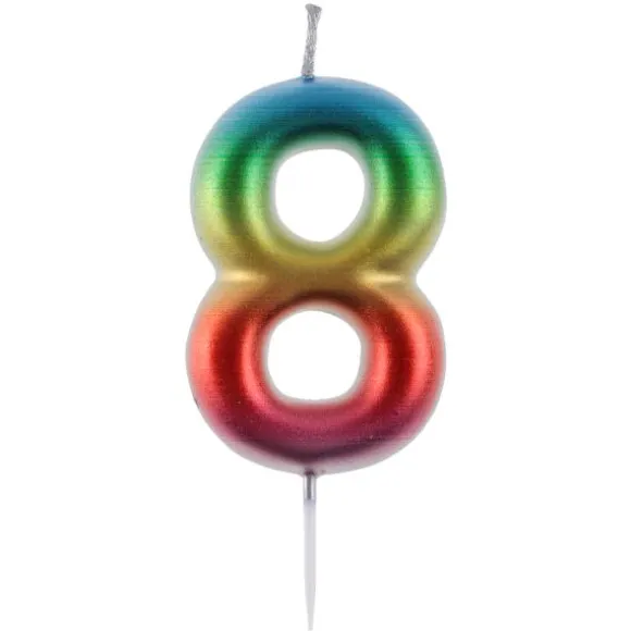 Bougie en forme de chiffre pour anniversaire - 9 cm - Collection Anni' Festy - Âge au choix