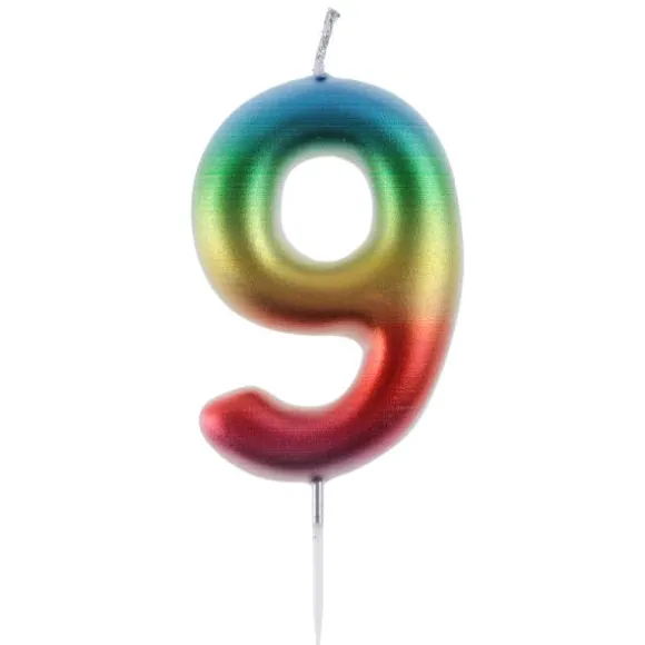Bougie en forme de chiffre pour anniversaire - 9 cm - Collection Anni' Festy - Âge au choix