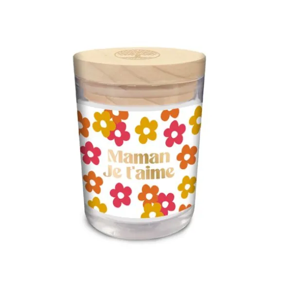 Bougie en verre "Maman je t'aime" - Collection Maman d'Amour