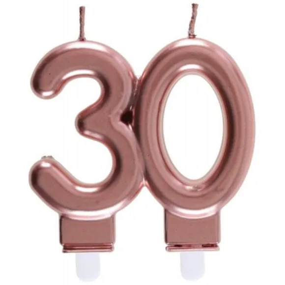 Bougie Métallisée Rose Gold - Age au Choix