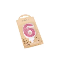 Bougie Paillettes Rose Gold - 7,3 cm - Chiffre au Choix