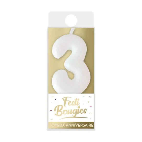 10 bougies à paillettes argentées - Couleur au choix