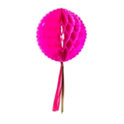 Boule alvéolée à Tassel 30 cm - Rose Fuchsia