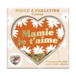 Boule à paillettes en forme de cœur