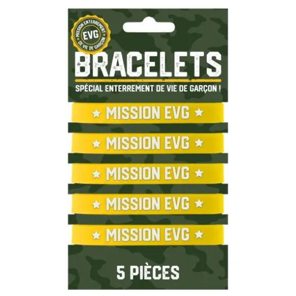 5 bracelets "Mission EVG" - Collection Mission Enterrement de vie de garçon