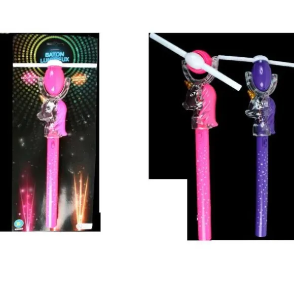 Bâton Lumineux et Sonore de Licorne - 39 cm - Couleur Aléatoire