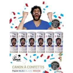 Canon à confettis - 20 cm - Tricolore