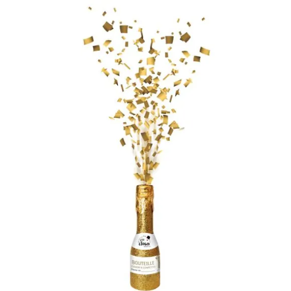 Canon à confettis en forme de bouteille - 16 cm - Couleur au choix