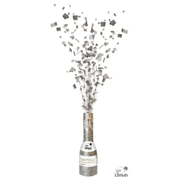 Canon à confettis en forme de bouteille - 16 cm - Couleur au choix
